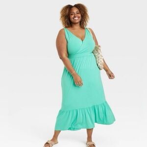 Elegant Aqua Sleeveless Dress